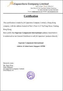 JB Capacitor Authorization letter